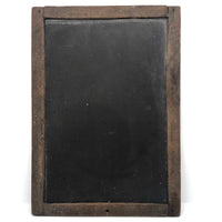 Double-Sided Antique School Slate with Jointed Corners and Carved Initials