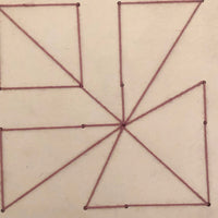 SOLD 1901 Froebel Kindergarten Thread Drawings: Set Two, 4 Drawings