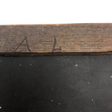 Double-Sided Antique School Slate with Jointed Corners and Carved Initials