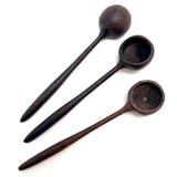Turned Walnut Salt Spoons - Set of Three