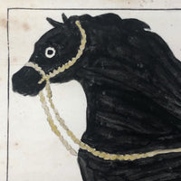Late 1830s Naive British Ink and Watercolor: The Dray Horse