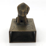 Chinese Brass Matchbox Holder with Dog