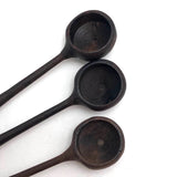 Turned Walnut Salt Spoons - Set of Three