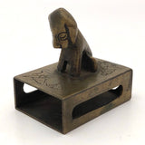 Chinese Brass Matchbox Holder with Dog