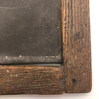 Double-Sided Antique School Slate with Jointed Corners and Carved Initials