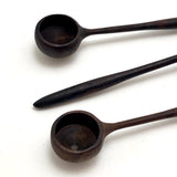 Turned Walnut Salt Spoons - Set of Three