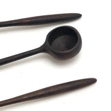 Turned Walnut Salt Spoons - Set of Three