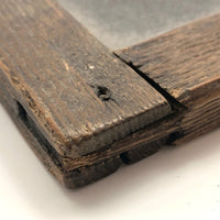 Double-Sided Antique School Slate with Jointed Corners and Carved Initials