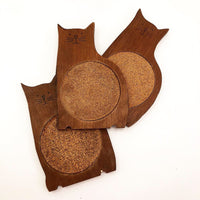 Vintage Cat-Shaped Coasters - Set of 6