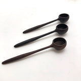 Turned Walnut Salt Spoons - Set of Three