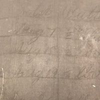 Double-Sided Antique School Slate with Jointed Corners and Carved Initials