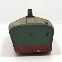 Green and Red Painted Wonderful Old Wooden Toy Row Boat
