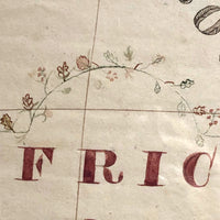 Wonderful Large 1817 Hand-drawn Ink and Watercolor Map of Africa by Lucy Davis