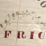 Wonderful Large 1817 Hand-drawn Ink and Watercolor Map of Africa by Lucy Davis