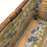 Marvelous Antique Tramp Art Box with Hearts Everywhere and Wallpaper Lining