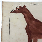 Late 1830s Naive British Ink and Watercolor: The Greyhound