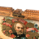 Marvelous Antique Tramp Art Box with Hearts Everywhere and Wallpaper Lining