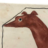 Late 1830s Naive British Ink and Watercolor: The Greyhound