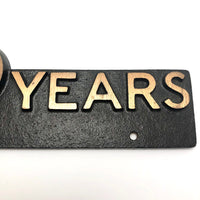 Cast Brass "40 Years" Wall Mount Plaque