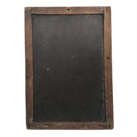 Double-Sided Antique School Slate with Jointed Corners and Carved Initials