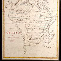 Wonderful Large 1817 Hand-drawn Ink and Watercolor Map of Africa by Lucy Davis