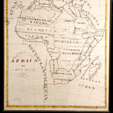 Wonderful Large 1817 Hand-drawn Ink and Watercolor Map of Africa by Lucy Davis