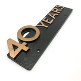 Cast Brass "40 Years" Wall Mount Plaque