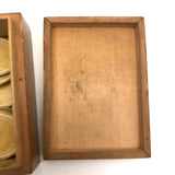 Lovely Set of Antique Bone Gaming Chips in Hand-painted Floral Boxes