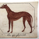 Late 1830s Naive British Ink and Watercolor: The Greyhound