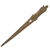 Brass Art Nouveau Letter Opener with Woman Holding Book