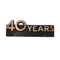 Cast Brass "40 Years" Wall Mount Plaque