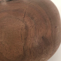 Solid Walnut Spinning Toy Top with Copper Detail