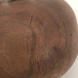 Solid Walnut Spinning Toy Top with Copper Detail