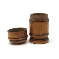 Pretty Treen Canister with Rounded Lid