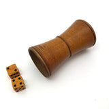 Antique Treen Dice Cup with Celluloid Dice