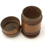 Pretty Treen Canister with Rounded Lid