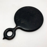 Black Antique Bevelled Glass Hand Mirror with Looped Handle