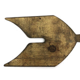 Old Brass Weathervane Pointing Arrow