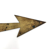 Old Brass Weathervane Pointing Arrow