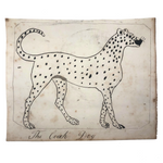 Late 1830s Naive British Ink and Watercolor: The Coach Dog