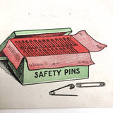 A Case of Necessity Box of Safety Pins Antique Postcard