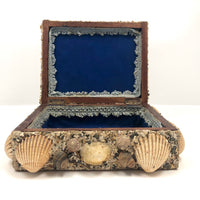 Excellent Antique Shellwork Jewelry Box