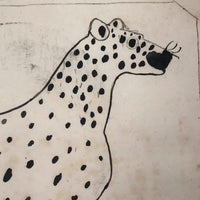 Late 1830s Naive British Ink and Watercolor: The Coach Dog