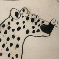 Late 1830s Naive British Ink and Watercolor: The Coach Dog