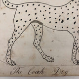 Late 1830s Naive British Ink and Watercolor: The Coach Dog