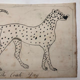 Late 1830s Naive British Ink and Watercolor: The Coach Dog
