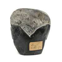 SOLD Wonderful Inuit Carved Stone Head with Mustache and Goatee, Dated 1967, Signed Elijah
