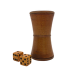 Antique Treen Dice Cup with Celluloid Dice