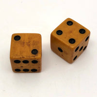 Antique Treen Dice Cup with Celluloid Dice