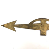 Old Brass Weathervane Pointing Arrow